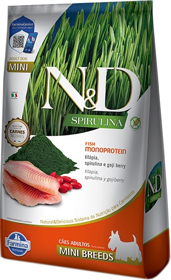 N&D Natural And Delicious Spirulina Canine Adult Mini Tilapia 2Kg