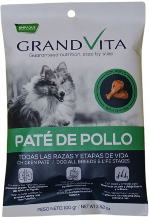 Alimento Húmedo para perro Grand Vita Paté Pollo 100g Grand Vita Paté Pollo 100g << Atras