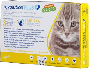 Revolution Plus Gatos - 3 Tubos 0.25ml 1.25 - 2.5kg