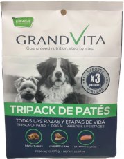 Alimento Húmedo Para Perro Grand Vita Tripack Surtido - Pavo, Cordero, Salmón 300 Gr