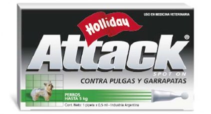 Antipulgas Attack para perros 0.5ml - Perros entre 0kg a 5kg