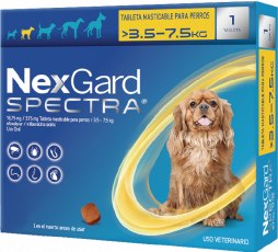 Antipulgas para perros Nexgard Spectra para perros entre 3.5kg y 7.5kg